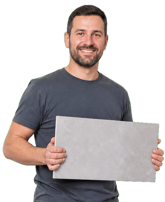 Tiler at work